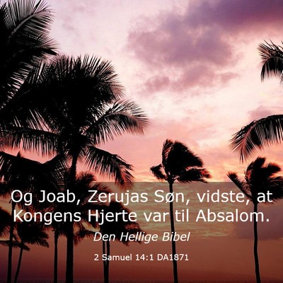 Picture 03 - 2 Samuel 14:1 DA1871 - Og Joab, Zerujas Søn, vidste, at Kongens Hjerte - Bible Verse Picture