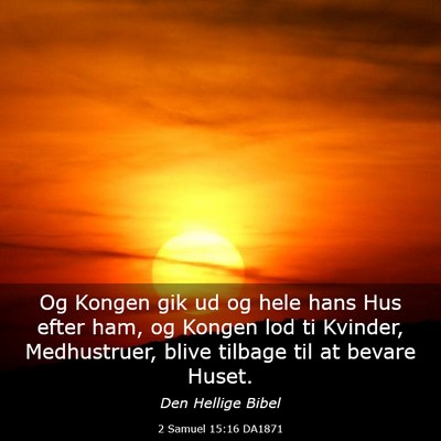 Picture 03 - 2 Samuel 15:16 DA1871 - Og Kongen gik ud og hele hans Hus efter ham, og - Bible Verse Picture