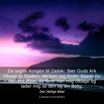 Picture 03 - 2 Samuel 15:25 DA1871 - Da sagde Kongen til Zadok: Bær Guds Ark tilbage - Bible Verse Picture