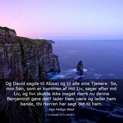 Picture 03 - 2 Samuel 16:11 DA1871 - Og David sagde til Abisaj og til alle sine - Bible Verse Picture