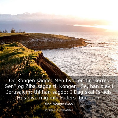 Picture 03 - 2 Samuel 16:3 DA1871 - Og Kongen sagde: Men hvor er din Herres Søn? og - Bible Verse Picture