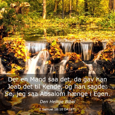 Picture 03 - 2 Samuel 18:10 DA1871 - Der en Mand saa det, da gav han Joab det til - Bible Verse Picture