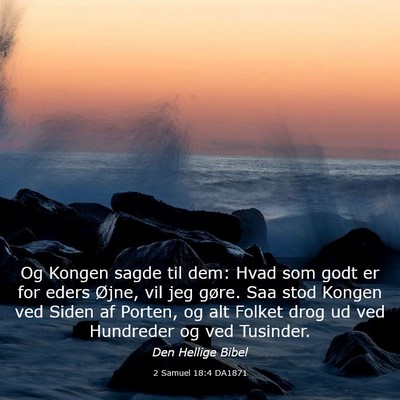 Picture 03 - 2 Samuel 18:4 DA1871 - Og Kongen sagde til dem: Hvad som godt er for - Bible Verse Picture