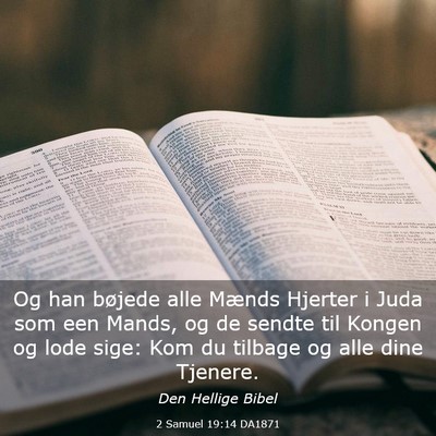 Picture 03 - 2 Samuel 19:14 DA1871 - Og han bøjede alle Mænds Hjerter i Juda som een - Bible Verse Picture