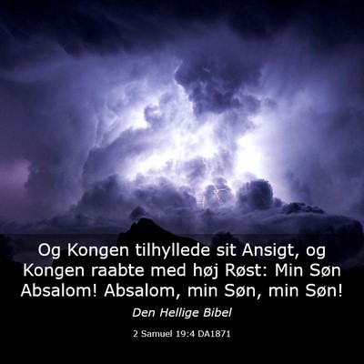Picture 03 - 2 Samuel 19:4 DA1871 - Og Kongen tilhyllede sit Ansigt, og Kongen raabte - Bible Verse Picture