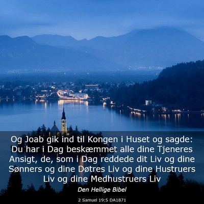 Picture 03 - 2 Samuel 19:5 DA1871 - Og Joab gik ind til Kongen i Huset og sagde: Du - Bible Verse Picture