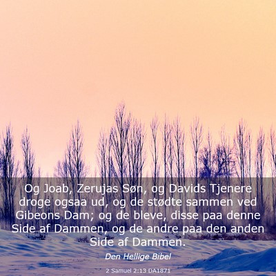 Picture 03 - 2 Samuel 2:13 DA1871 - Og Joab, Zerujas Søn, og Davids Tjenere droge - Bible Verse Picture