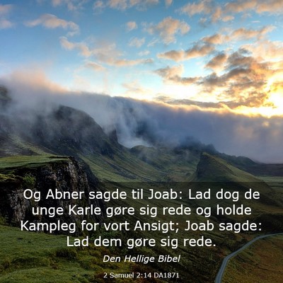 Picture 03 - 2 Samuel 2:14 DA1871 - Og Abner sagde til Joab: Lad dog de unge Karle - Bible Verse Picture