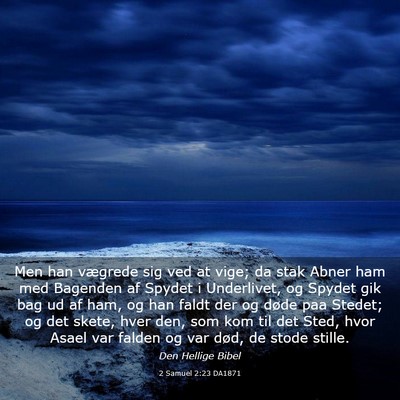 Picture 03 - 2 Samuel 2:23 DA1871 - Men han vægrede sig ved at vige; da stak Abner - Bible Verse Picture