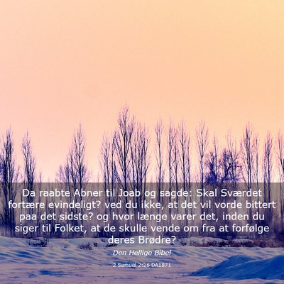 Picture 03 - 2 Samuel 2:26 DA1871 - Da raabte Abner til Joab og sagde: Skal Sværdet - Bible Verse Picture