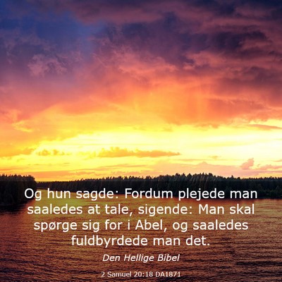 Picture 03 - 2 Samuel 20:18 DA1871 - Og hun sagde: Fordum plejede man saaledes at - Bible Verse Picture