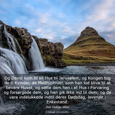 Picture 03 - 2 Samuel 20:3 DA1871 - Og David kom til sit Hus til Jerusalem, og Kongen - Bible Verse Picture