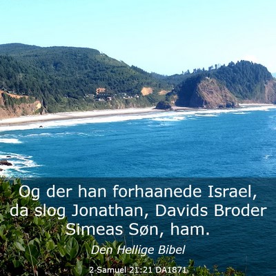 Picture 03 - 2 Samuel 21:21 DA1871 - Og der han forhaanede Israel, da slog Jonathan, - Bible Verse Picture