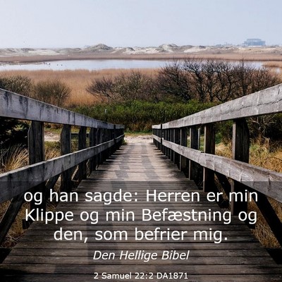 Picture 03 - 2 Samuel 22:2 DA1871 - og han sagde: Herren er min Klippe og min - Bible Verse Picture
