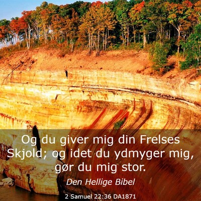Picture 03 - 2 Samuel 22:36 DA1871 - Og du giver mig din Frelses Skjold; og idet du - Bible Verse Picture