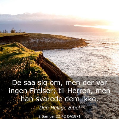 Picture 03 - 2 Samuel 22:42 DA1871 - De saa sig om, men der var ingen Frelser; til - Bible Verse Picture