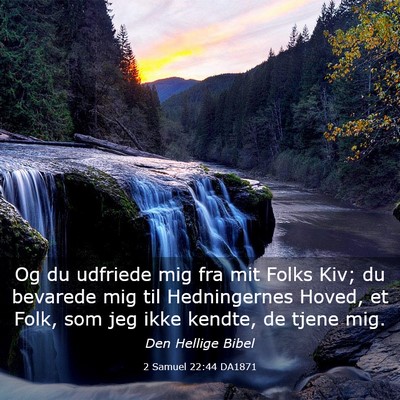 Picture 03 - 2 Samuel 22:44 DA1871 - Og du udfriede mig fra mit Folks Kiv; du bevarede - Bible Verse Picture
