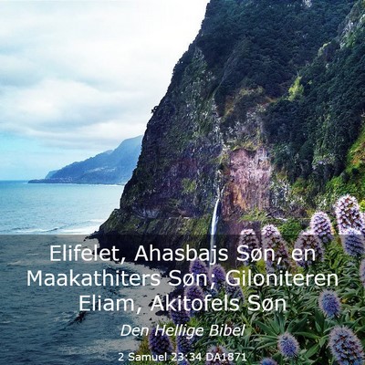 Picture 03 - 2 Samuel 23:34 DA1871 - Elifelet, Ahasbajs Søn, en Maakathiters Søn; - Bible Verse Picture