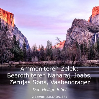 Picture 03 - 2 Samuel 23:37 DA1871 - Ammoniteren Zelek; Beerothiteren Naharaj, Joabs, - Bible Verse Picture