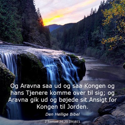 Picture 03 - 2 Samuel 24:20 DA1871 - Og Aravna saa ud og saa Kongen og hans Tjenere - Bible Verse Picture