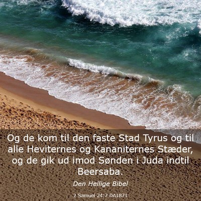 Picture 03 - 2 Samuel 24:7 DA1871 - Og de kom til den faste Stad Tyrus og til alle - Bible Verse Picture