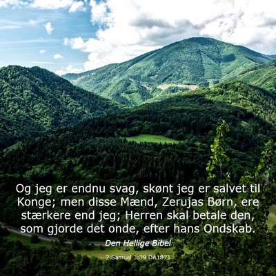 Picture 03 - 2 Samuel 3:39 DA1871 - Og jeg er endnu svag, skønt jeg er salvet til - Bible Verse Picture