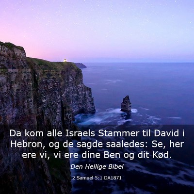 Picture 03 - 2 Samuel 5:1 DA1871 - Da kom alle Israels Stammer til David i Hebron, - Bible Verse Picture