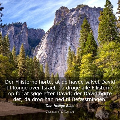 Picture 03 - 2 Samuel 5:17 DA1871 - Der Filisterne hørte, at de havde salvet David - Bible Verse Picture