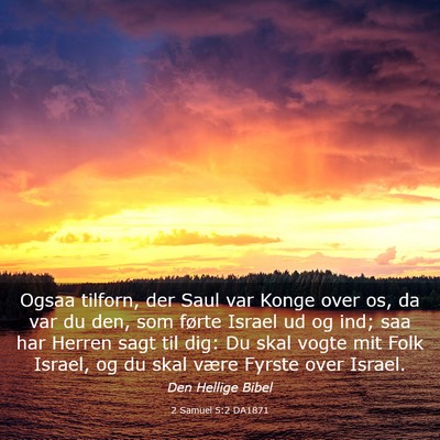 Picture 03 - 2 Samuel 5:2 DA1871 - Ogsaa tilforn, der Saul var Konge over os, da var - Bible Verse Picture