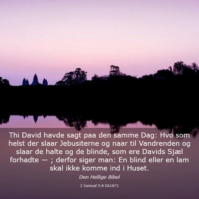 Picture 03 - 2 Samuel 5:8 DA1871 - Thi David havde sagt paa den samme Dag: Hvo som - Bible Verse Picture