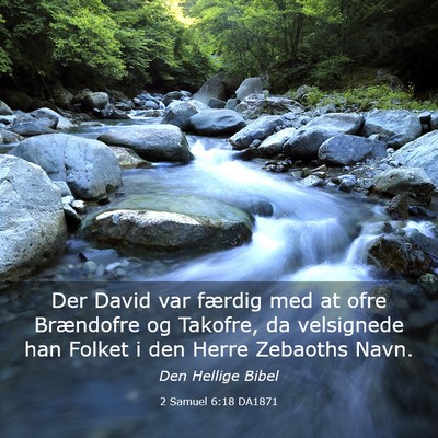 Picture 03 - 2 Samuel 6:18 DA1871 - Der David var færdig med at ofre Brændofre og - Bible Verse Picture