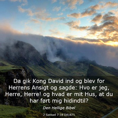 Picture 03 - 2 Samuel 7:18 DA1871 - Da gik Kong David ind og blev for Herrens Ansigt - Bible Verse Picture