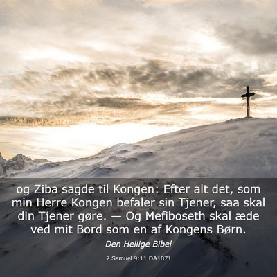 Picture 03 - 2 Samuel 9:11 DA1871 - og Ziba sagde til Kongen: Efter alt det, som min - Bible Verse Picture