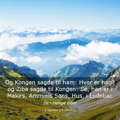 Picture 03 - 2 Samuel 9:4 DA1871 - Og Kongen sagde til ham: Hvor er han? og Ziba - Bible Verse Picture