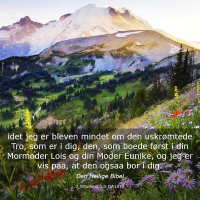 Picture 03 - 2 Timoteus 1:5 DA1871 - idet jeg er bleven mindet om den uskrømtede Tro, - Bible Verse Picture