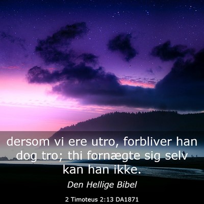 Picture 03 - 2 Timoteus 2:13 DA1871 - dersom vi ere utro, forbliver han dog tro; thi - Bible Verse Picture