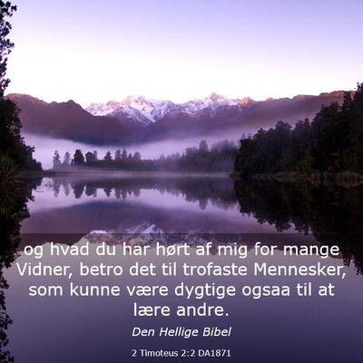 Picture 03 - 2 Timoteus 2:2 DA1871 - og hvad du har hørt af mig for mange Vidner, - Bible Verse Picture
