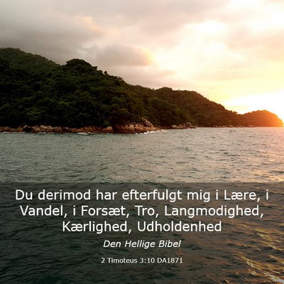 Picture 03 - 2 Timoteus 3:10 DA1871 - Du derimod har efterfulgt mig i Lære, i Vandel, - Bible Verse Picture
