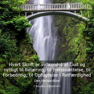 Picture 03 - 2 Timoteus 3:16 DA1871 - Hvert Skrift er indaandet af Gud og nyttigt til - Bible Verse Picture