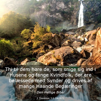 Picture 03 - 2 Timoteus 3:6 DA1871 - Thi til dem høre de, som snige sig ind i Husene - Bible Verse Picture
