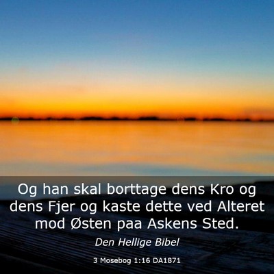 Picture 03 - 3 Mosebog 1:16 DA1871 - Og han skal borttage dens Kro og dens Fjer og - Bible Verse Picture
