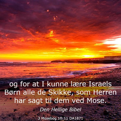 Picture 03 - 3 Mosebog 10:11 DA1871 - og for at I kunne lære Israels Børn alle de - Bible Verse Picture