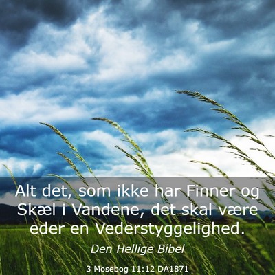 Picture 03 - 3 Mosebog 11:12 DA1871 - Alt det, som ikke har Finner og Skæl i Vandene, - Bible Verse Picture