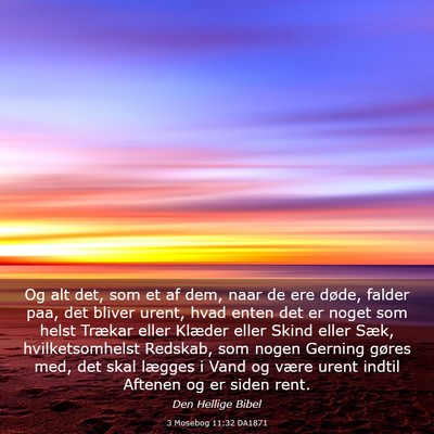 Picture 03 - 3 Mosebog 11:32 DA1871 - Og alt det, som et af dem, naar de ere døde, - Bible Verse Picture