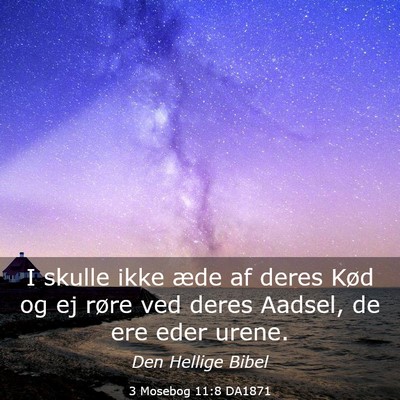 Picture 03 - 3 Mosebog 11:8 DA1871 - I skulle ikke æde af deres Kød og ej røre ved - Bible Verse Picture