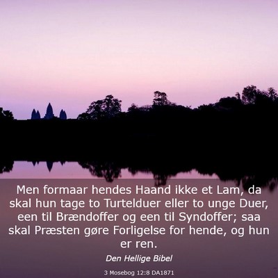 Picture 03 - 3 Mosebog 12:8 DA1871 - Men formaar hendes Haand ikke et Lam, da skal hun - Bible Verse Picture