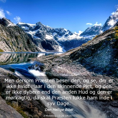 Picture 03 - 3 Mosebog 13:26 DA1871 - Men dersom Præsten beser den, og se, der er ikke - Bible Verse Picture