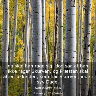 Picture 03 - 3 Mosebog 13:33 DA1871 - da skal han rage sig, dog saa at han ikke rager - Bible Verse Picture