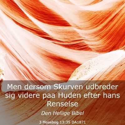 Picture 03 - 3 Mosebog 13:35 DA1871 - Men dersom Skurven udbreder sig videre paa Huden - Bible Verse Picture