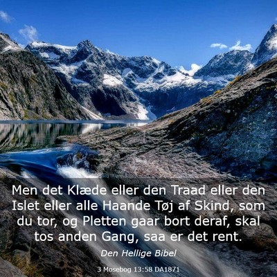 Picture 03 - 3 Mosebog 13:58 DA1871 - Men det Klæde eller den Traad eller den Islet - Bible Verse Picture